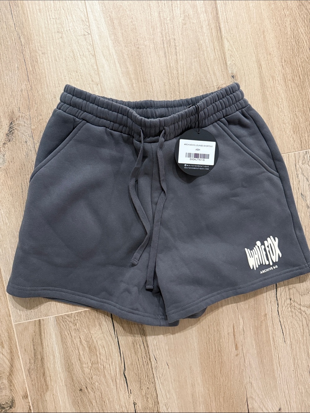 White Fox Charcoal Athletic Drawstring Women’s Shorts